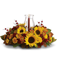 Sunflower Centerpiece from Arjuna Florist in Brockport, NY